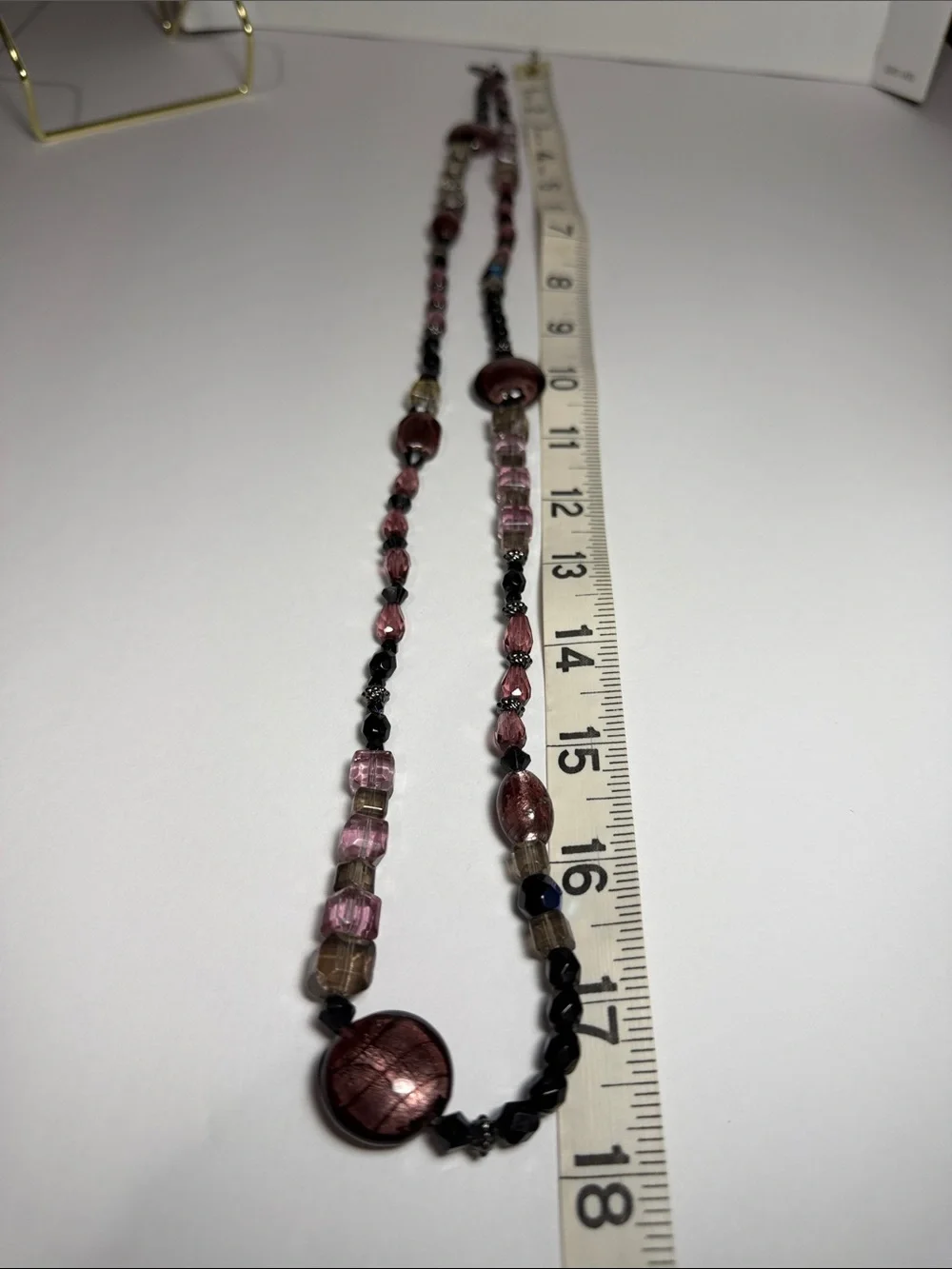 Avenue Purple and Pink Beaded Long Necklace
